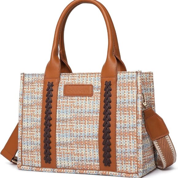 Medium Purse for Women PU Leather Tote Bag Western Satchel Handbag Purses Ladies